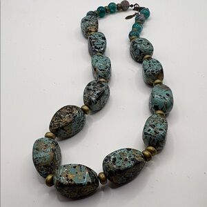 Vintage Art Paint Splash Beaded Necklace by Esmor